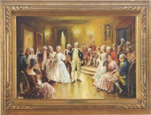 George Washington Dancing The Minuet With Nellie Curtis In His Mt. Vernon Home Feb. 22nd 1777