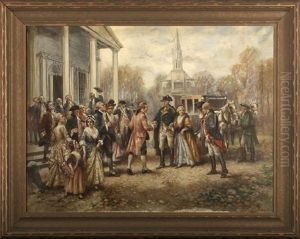Washington After Resigning His Commission Leaving Annapolis For Mt. Vernon by Edward Percy Moran