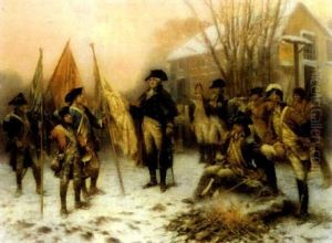 Washington Inspecting The First Captured Battle Flags by Edward Percy Moran
