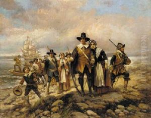 The Pilgrims Landing by Edward Percy Moran