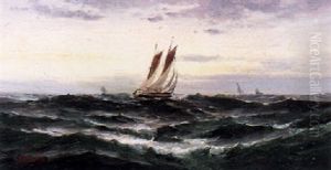 Ships On Rough Water by Edward Percy Moran