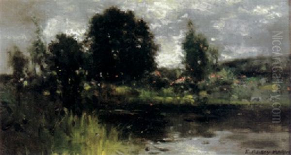 Stormy Landscape Near Pond - view 1