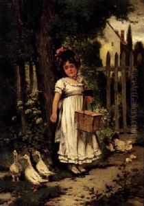 Her Little Friends by Edward Percy Moran