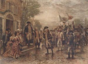 George Washington Greeting The Troops by Edward Percy Moran