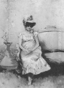 A Lady In A Plumed Hat by Edward Percy Moran