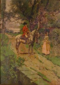 Equestrian And Lady by Leon John Moran