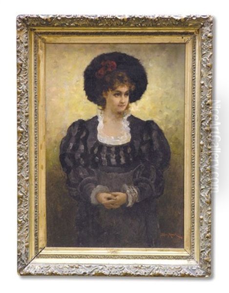 Portrait Of A Woman With Black Hat - view 1