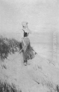 Dutch Woman At The Shore by Leon John Moran