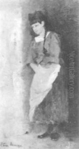 Young Girl In Braids by Leon John Moran
