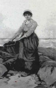 Woman With A Basket by Leon John Moran