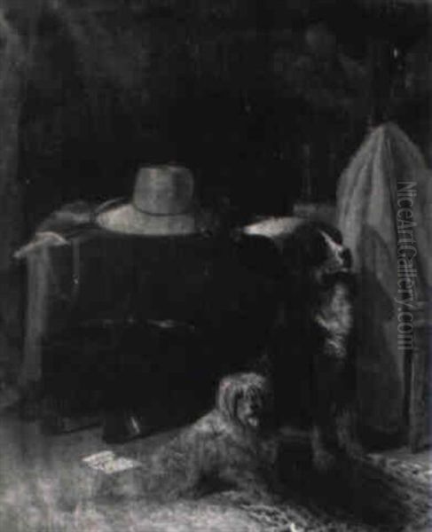 Interior View With Two Dogs And A Rifle - view 1