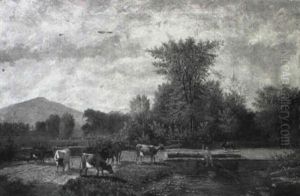 Landscape With Fisherman And Cattle Landscape With Fisherman And Cattle