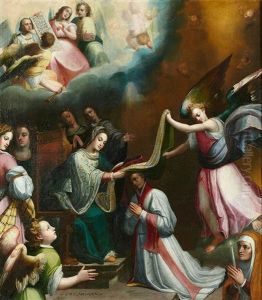 Imposicion De La Casulla A San Ildefonso by Santiago Moran