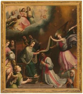 Imposicion De La Casulla A San Ildefonso Con Una Donante Imposicion De La Casulla A San Ildefonso Con Una Donante