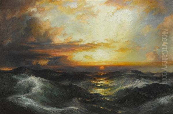 Setting Sun At Sea - view 1