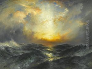 Sunset At Sea by Thomas Moran