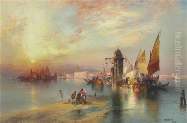 Venice, Sunset Behind Santa Maria - view 1