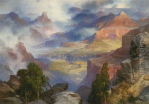 Grand Canyon In Mist by Thomas Moran