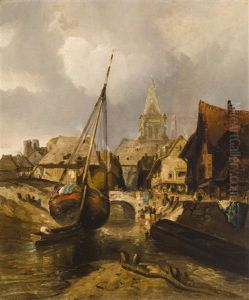 Fishing Village by Thomas Moran