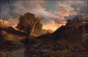 Evening After Rain, Fontainebleau by Thomas Moran