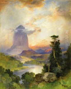 Devil's Tower, Green River, Wyoming by Thomas Moran