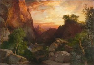 On The Hance Trail - Grand Canyon Of The Colorado River, Arizona by Thomas Moran