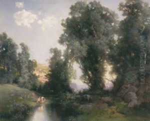 The Bathing Hole, Cuernavaca, Mexico by Thomas Moran