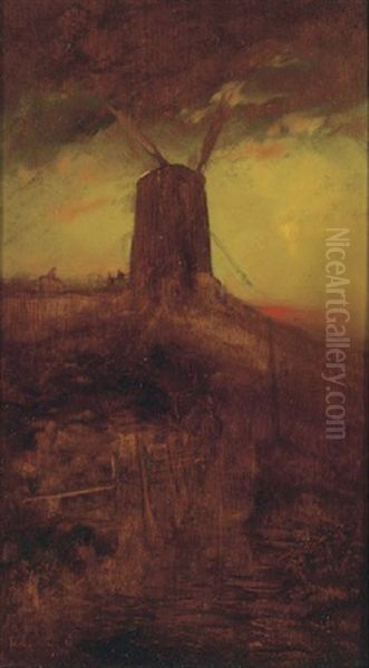 Windmill At Sunset - view 1