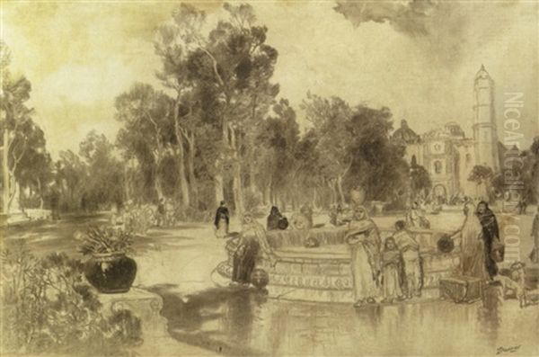 Women At The Fountain, Veracruz, Mexico - view 1