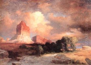 Sunset Cloud Green River, Wyoming by Thomas Moran