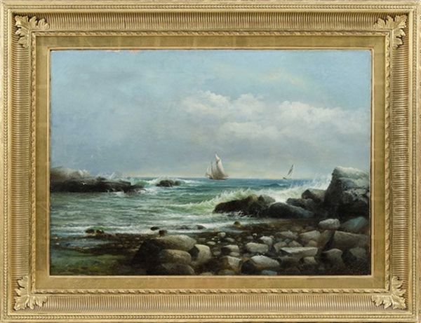 Sailboats Off A Rocky Coast - view 1