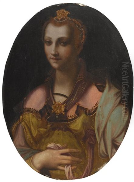 Portrait Of A Richly Dressed Lady - view 1