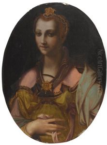 Portrait Of A Richly Dressed Lady by Francesco (Il Poppi) Morandini