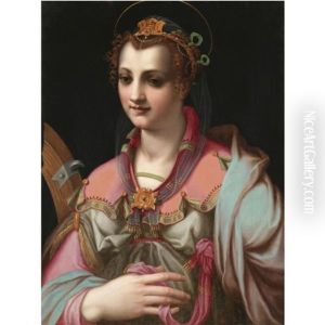 Saint Catherine Of Alexandria by Francesco (Il Poppi) Morandini