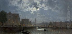 Mondnacht Uber Amsterdam by Walter Moras