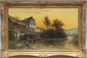 Wassermuhle Bei Marburg: Hessen Abendstimmung