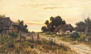 Dorfstrase Im Sonnenaufgang