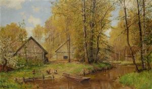 Cabins By A Stream