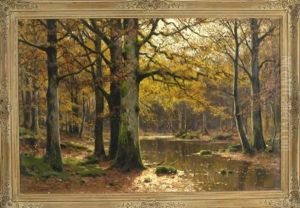 Herbstwald Mit Flusslauf by Walter Moras