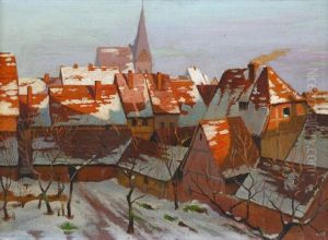 Nordostdeutsches Stadtchen An Einem Klaren Wintertag Nordostdeutsches Stadtchen An Einem Klaren Wintertag