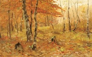 Forest Interior In Autumn by Walter Moras