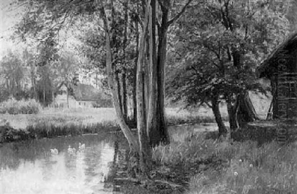 Markische Fluslandschaft Mit Strohgedeckten Bauernkaten - view 1