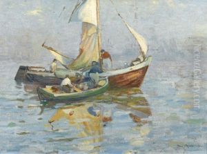 Zwei Boote In Ruhigem Gewasser by Paul Morchain