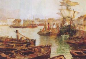 Trois-mats Et Barques De Peche A Quai