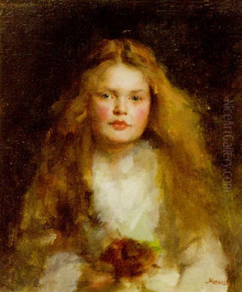 Portrait Of A Girl In A White Dress - view 1