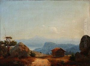 Norwegian Mountain Landscape by Gustav Adolph Mordt