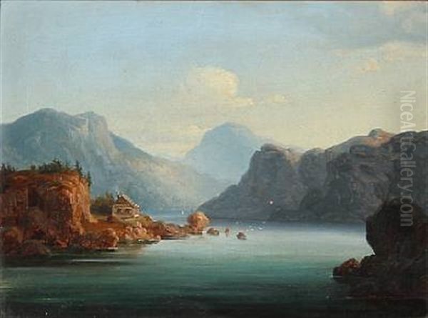 A Pair Of Fiord Scenes From Norway (pair) - view 1