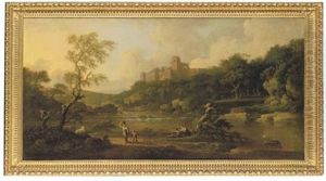 View Of Rosslyn Castle, Midlothian, Scotland, With Figures In The Foreground View Of Rosslyn Castle, Midlothian, Scotland, With Figures In The Foreground