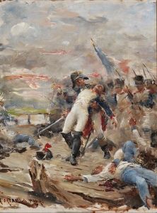 Death Of Colonel Gerard Laciee In The Battle Of Gunzburg by Georges Moreau de Tours
