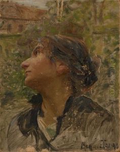 Visage De Femme De Profil by Georges Moreau de Tours